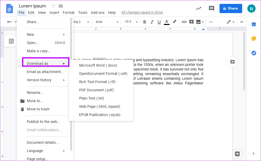 Zoho Docs Writer против Google Docs 9