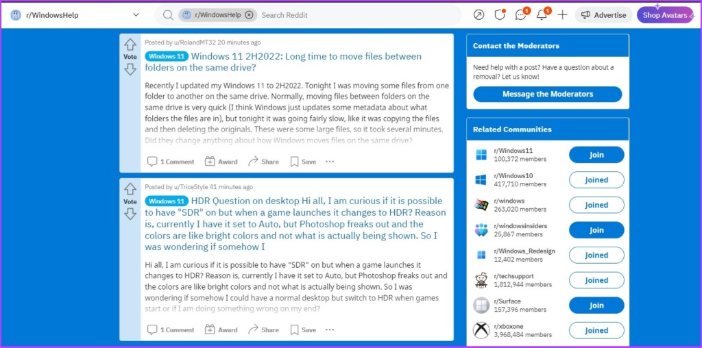 опубликуйте свой вопрос в сообществе r/windowsHelp Reddit