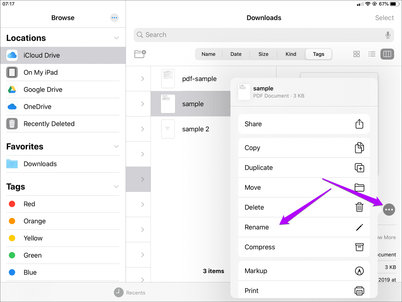 Переименовать папки с файлами iCloud Drive 4