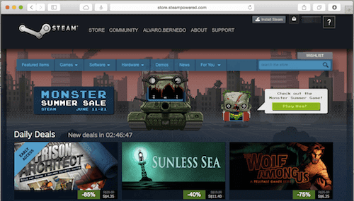Магазин Steam на Mac