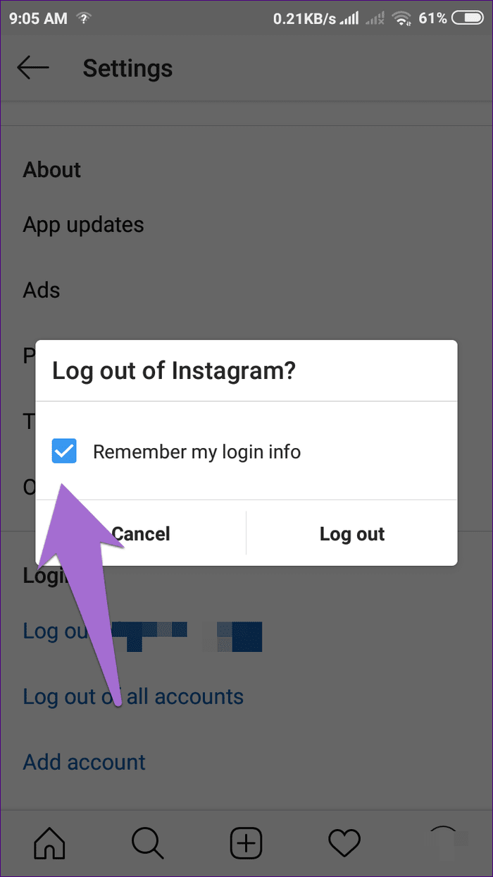 Instagram Удалить запомненный аккаунт 5