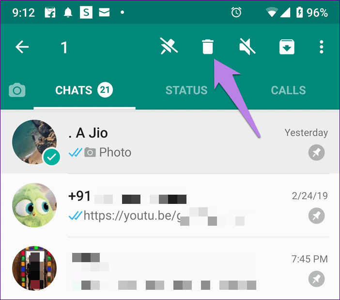 Удалить контакт WhatsApp 11