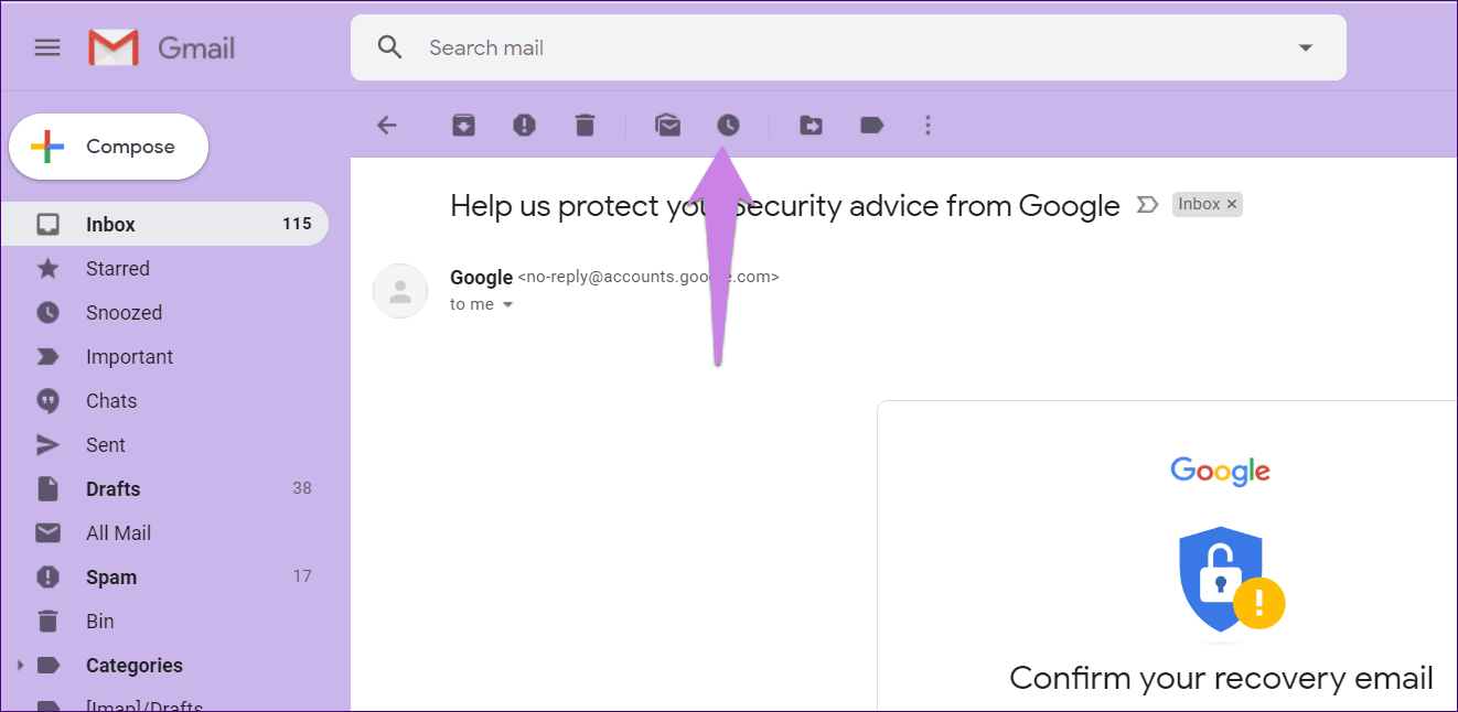 Отложить в Gmail Включить Отключить 4