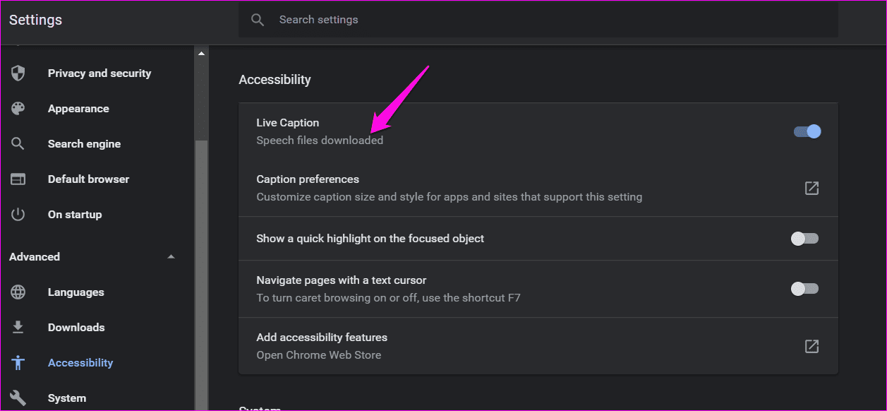 Включить и настроить Live Captions в Google Chrome 3