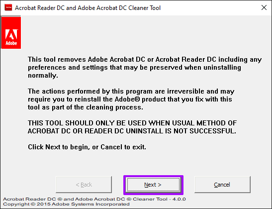Исправить Adobe Acrobat Reader DC, не открывающий выпуск 7