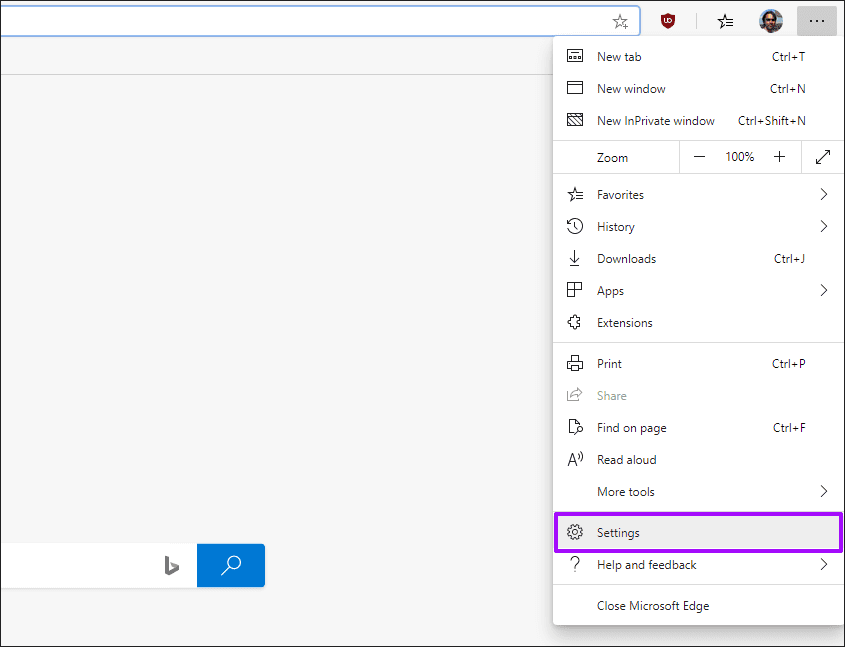 Сбросить Microsoft Edge Chromium 1