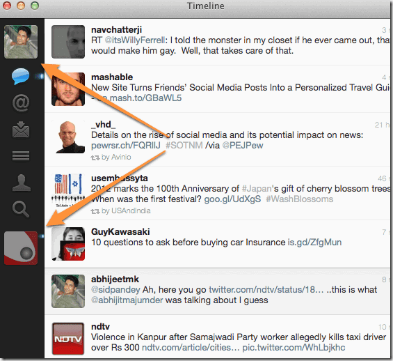 4 Несколько учетных записей Twittermacapp