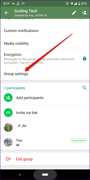 Ограниченные настройки группы WhatsApp 9