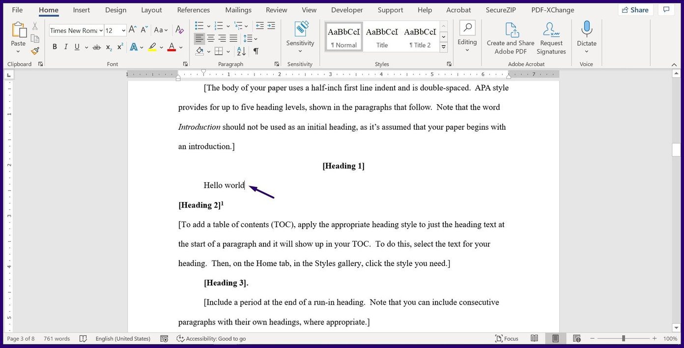 Как создавать и вставлять сноски и концевые сноски в Microsoft Word шаг 2