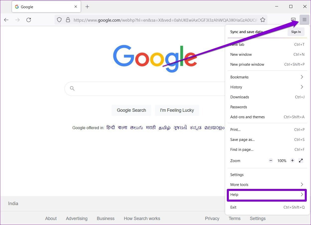 Меню Firefox