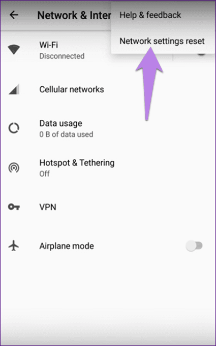 Сбросить настройки сети Android Ipad Iphone 5A