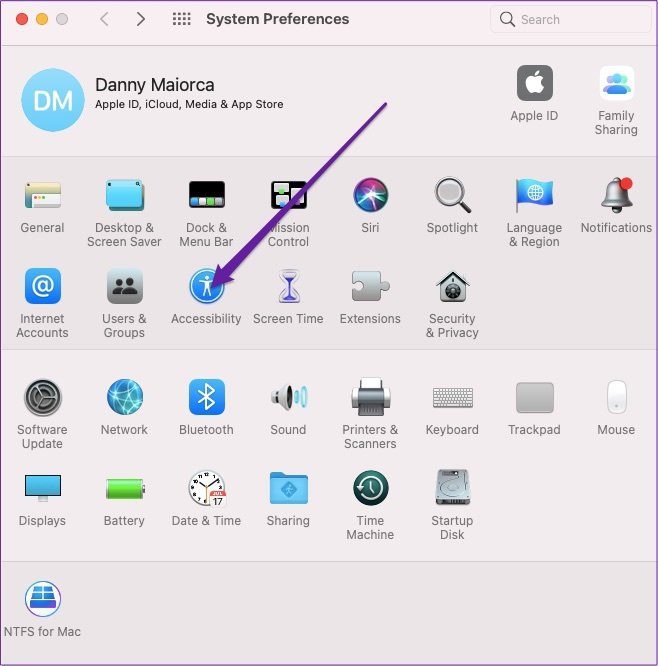 Системные настройки для специальных возможностей Mac