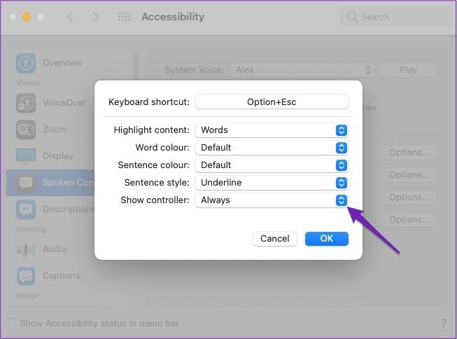 Mac всегда показывает элементы управления