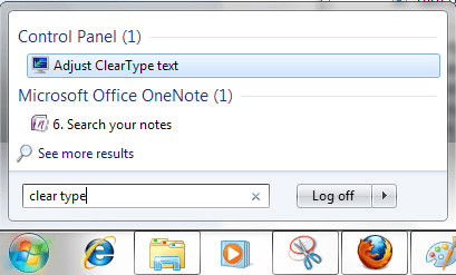 Adjudt Clear Type Start Menu
