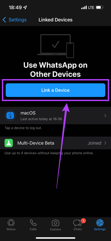 WhatsApp связать устройство