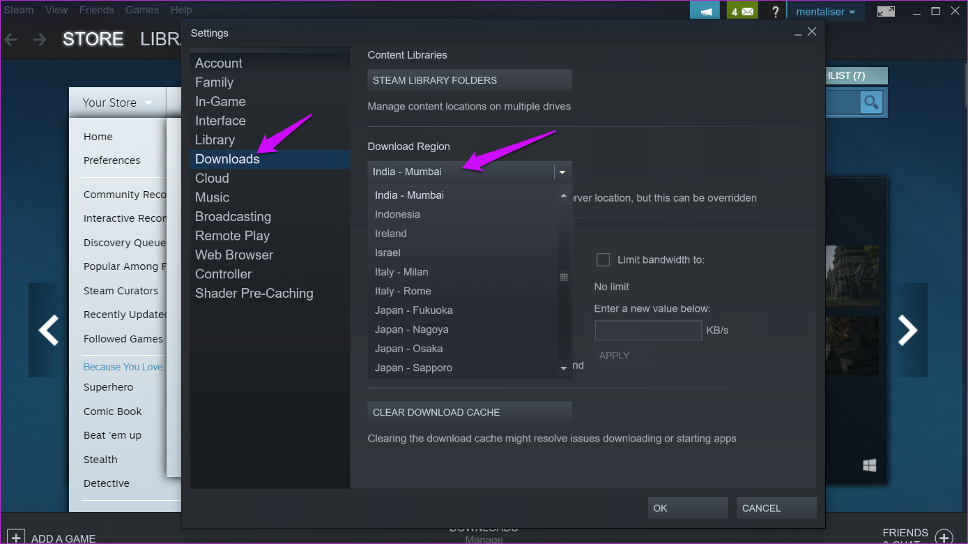 Исправить ошибку Steam, не загружающую игры 3