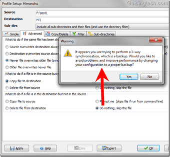 Syncbackadvance