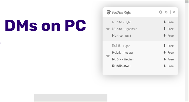 Расширения Chrome идентифицируют шрифты 4