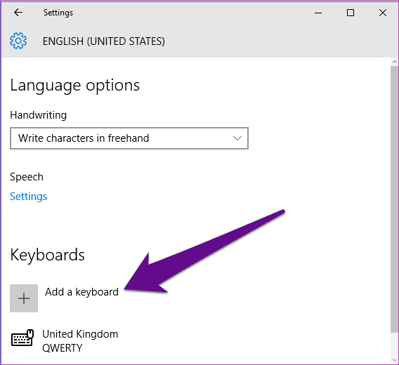 Замените клавиатуру Windows 10 на нас 05