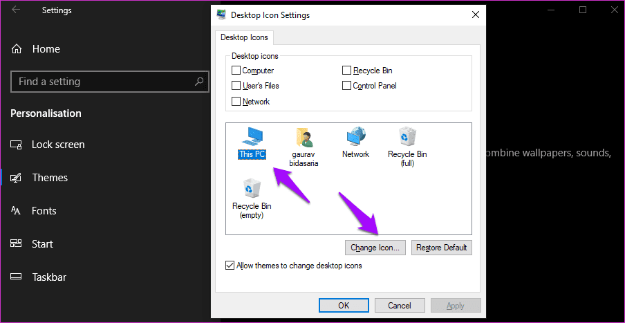 Исправить пустые значки на рабочем столе Windows 10 с ошибкой 7