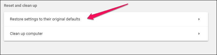 Настройки Chrome сбросить настройки по умолчанию