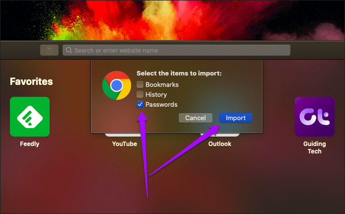 Синхронизация пароля Chrome с Safari Mac 2