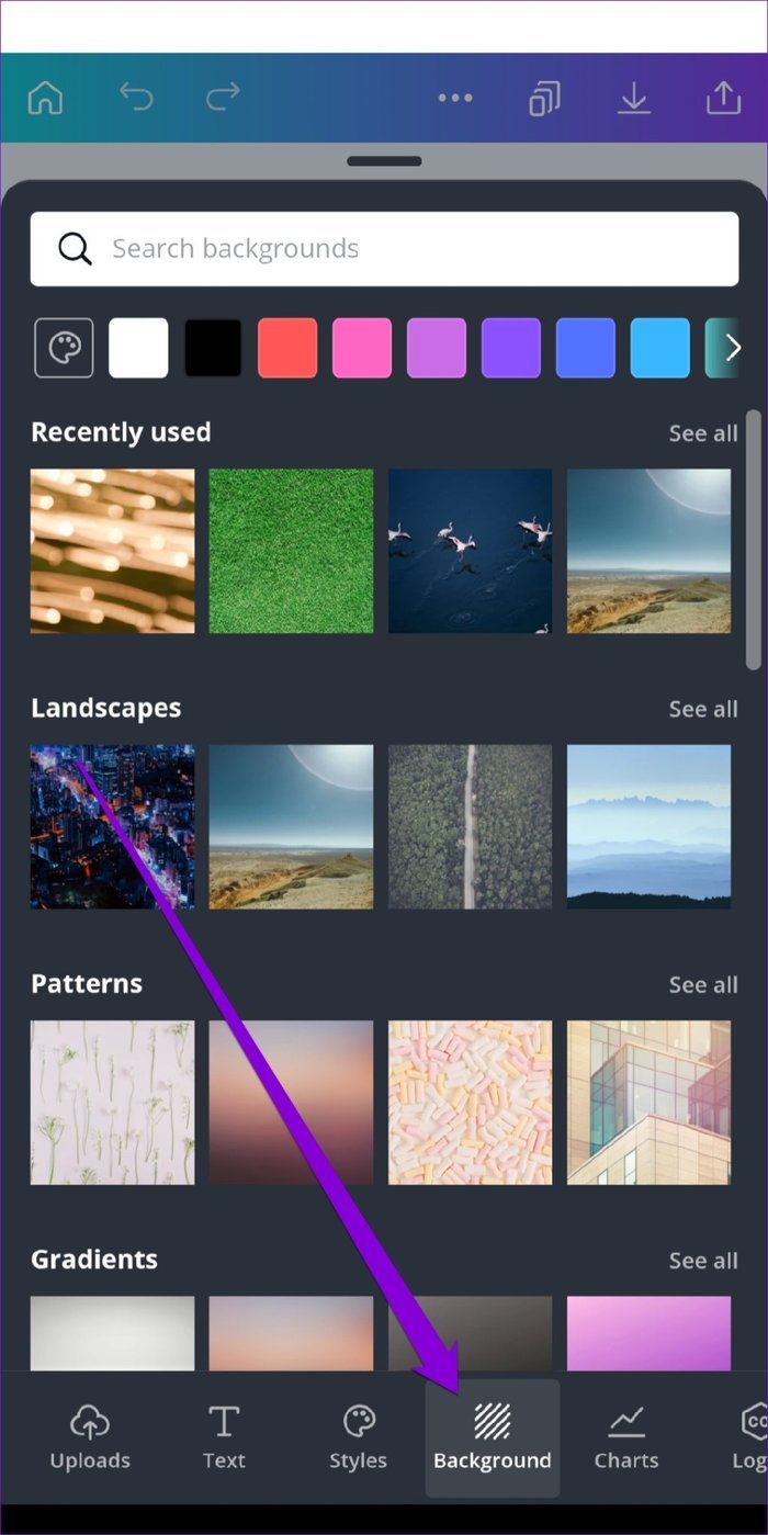 Фоны в Canva