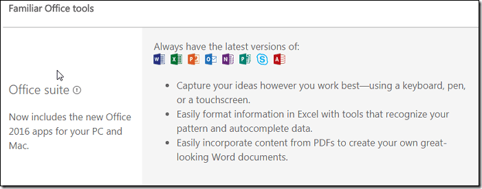 Знакомые инструменты Office365