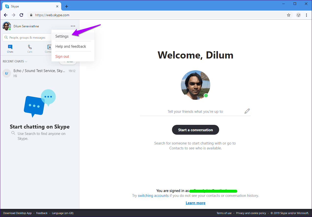 Отключить уведомления по электронной почте Skype Desktop Mobile 7
