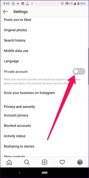 Настройки конфиденциальности в Instagram 2