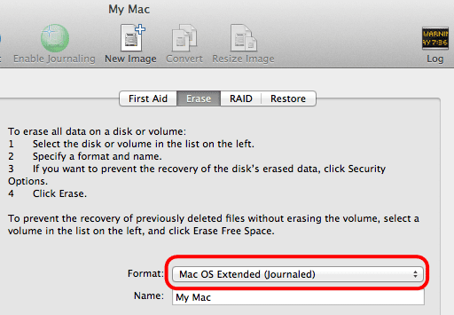 Формат диска Mac