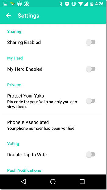 Yaksettings