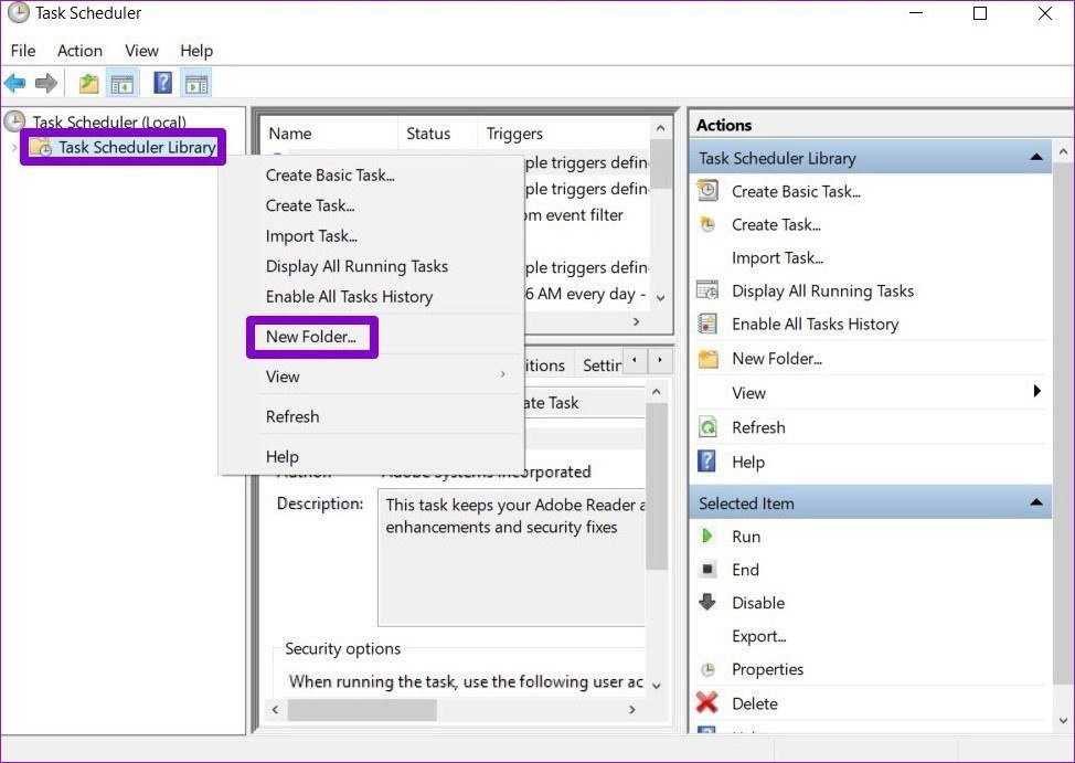 Планировщик задач в Windows 10