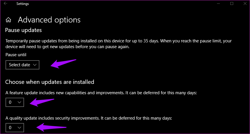 Отключить автоматическую перезагрузку в Windows 10 7
