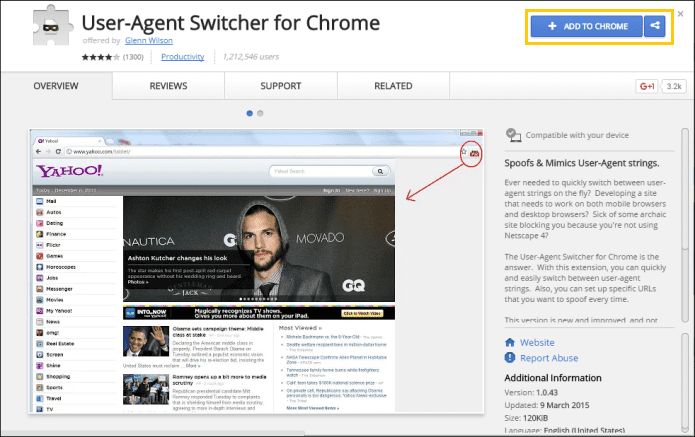 Расширение UAS для Chrome