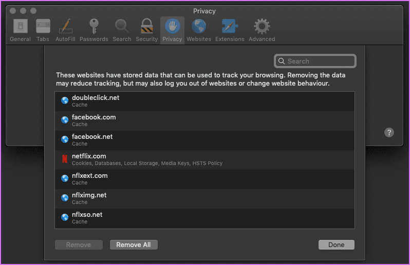 Шаг 2 Разблокируйте файлы cookie Safari macOS