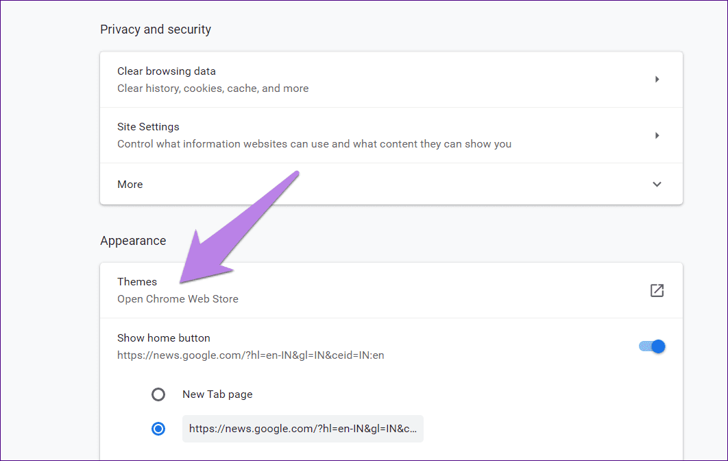 настроить Google Chrome 2