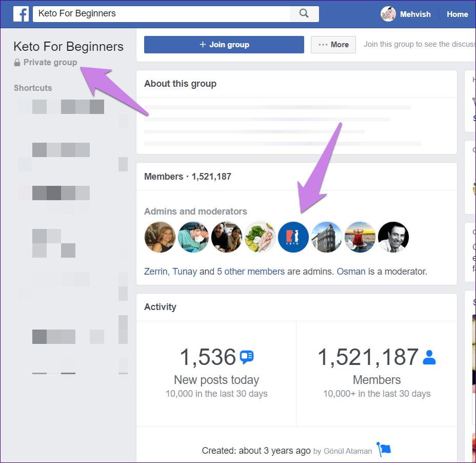 Настройки конфиденциальности Facebook Closed Secret и Private Group 1A