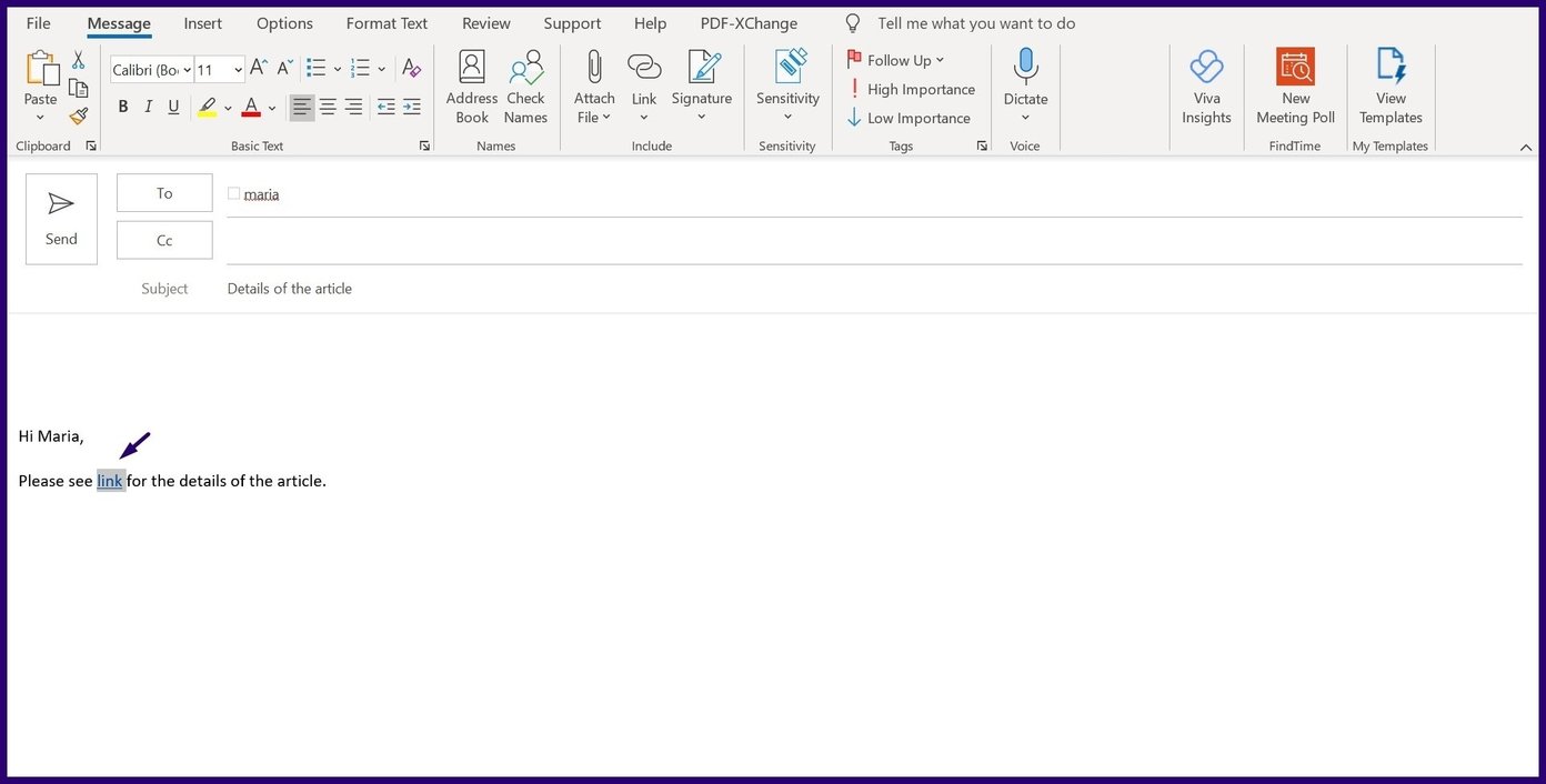 Как добавить и удалить гиперссылку в Microsoft Outlook шаг 9