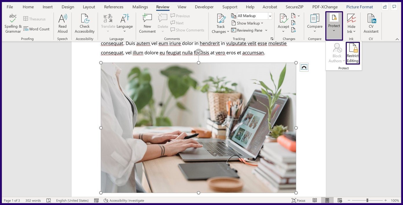 Как заблокировать изображение в Microsoft Word Шаг 10