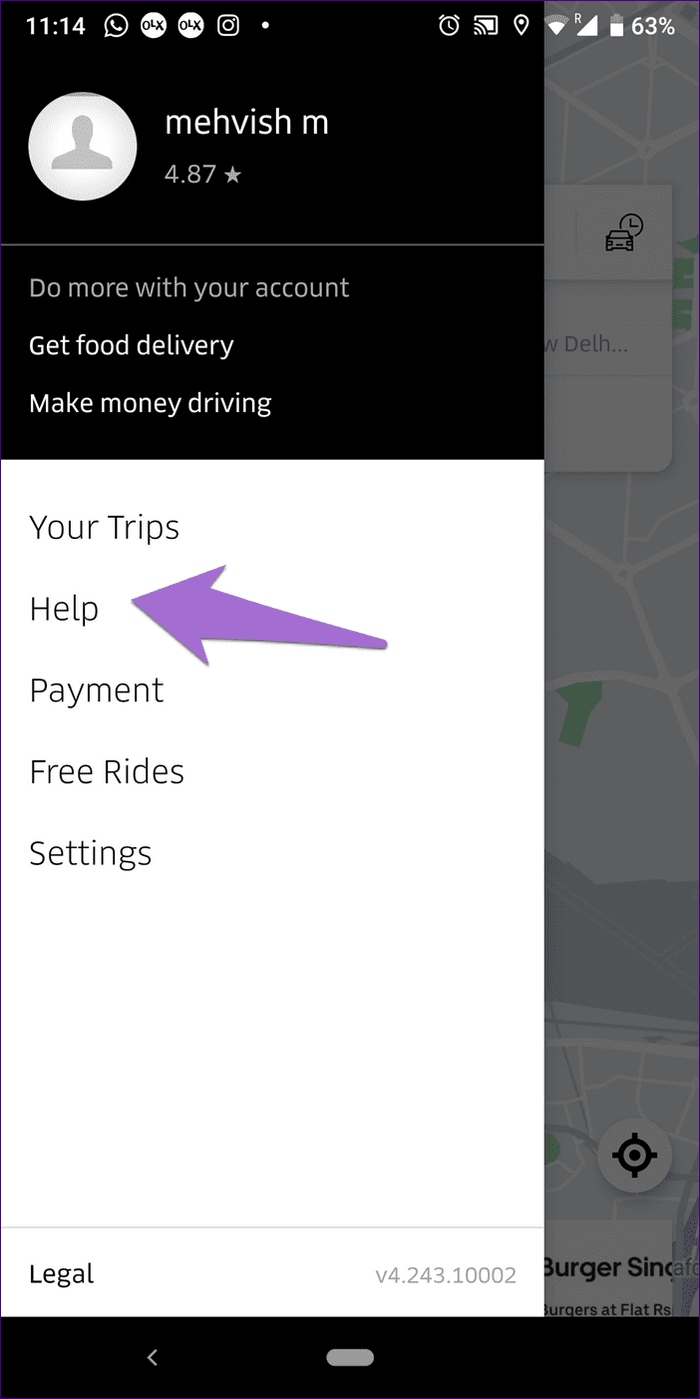 Удалить сохраненное место Uber 2