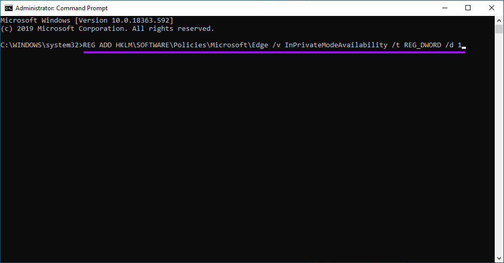 Отключить в приватном просмотре Microsoft Edge Chromium 2