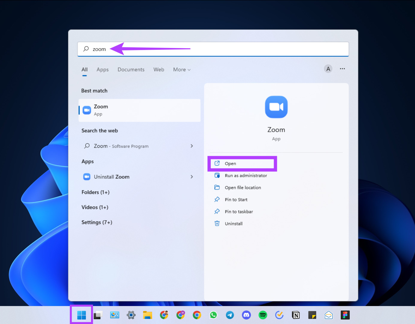 Масштаб поиска Windows