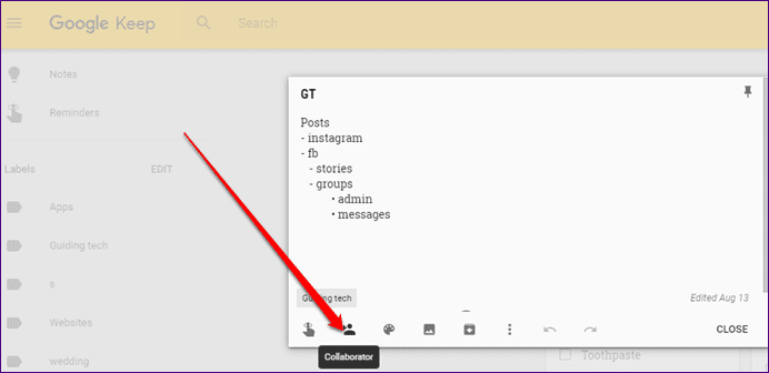 Перенести перенос Google Keep Notes в другую учетную запись 8