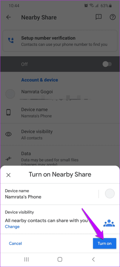 Включить функцию «Обмен с окружением» на Samsung Galaxy Note 20 3