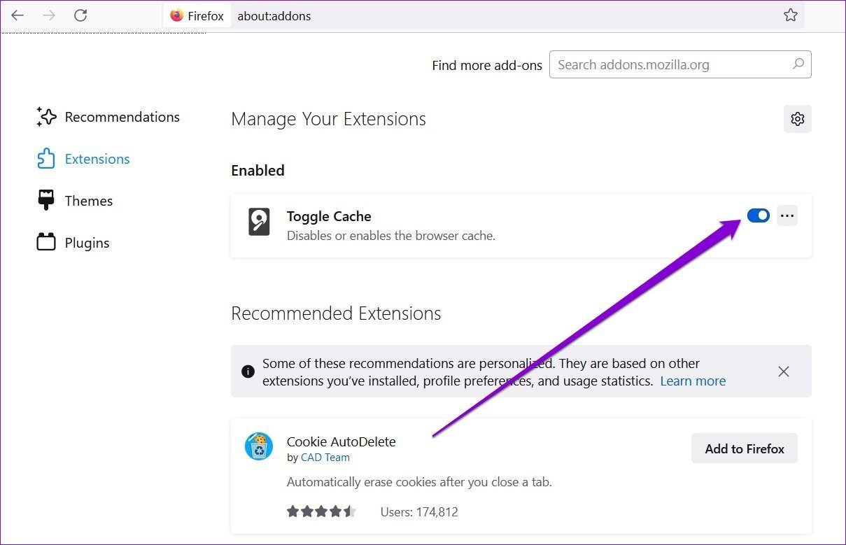 Отключить дополнения Firefox