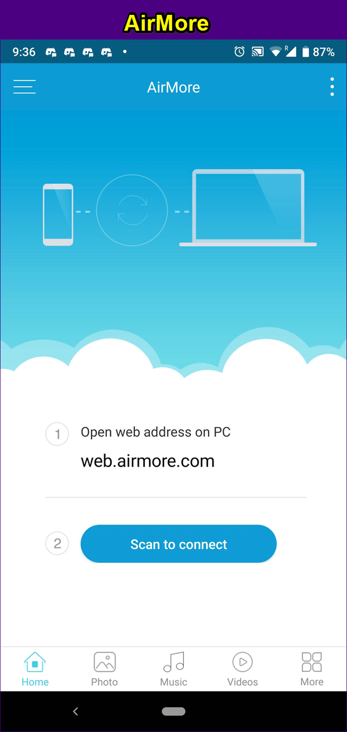 Airdroid против Airmore Альтернатива 1