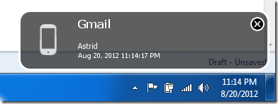 Уведомление Gmail