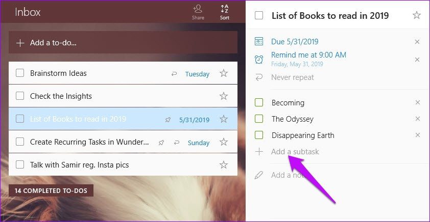 Создавайте повторяющиеся задачи в Wunderlist 6