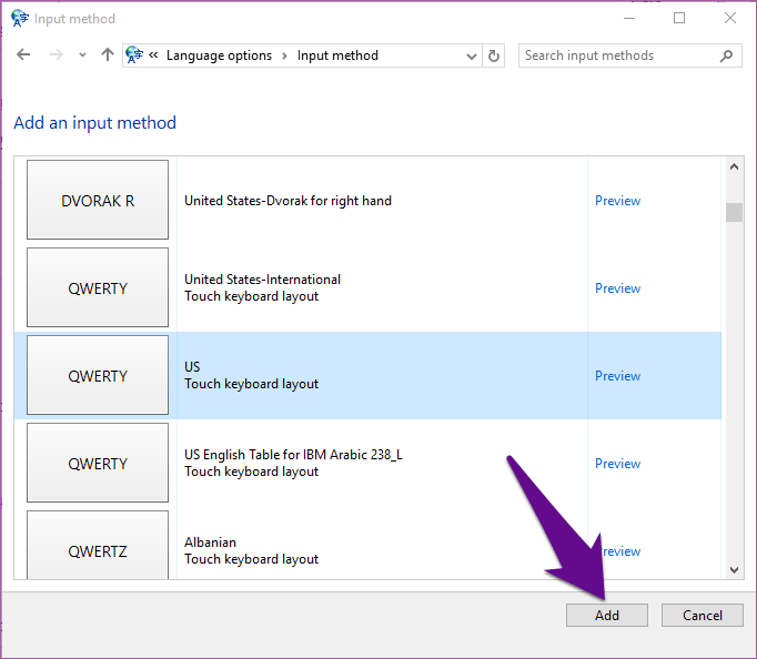 Изменить клавиатуру Windows 10 с Великобритании на США 04